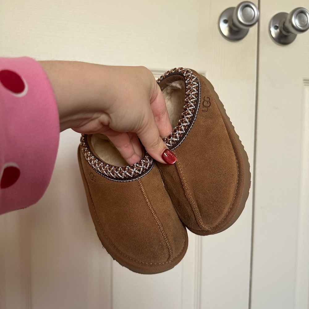 Toddler UGG Tasman Brown Suede Slippers